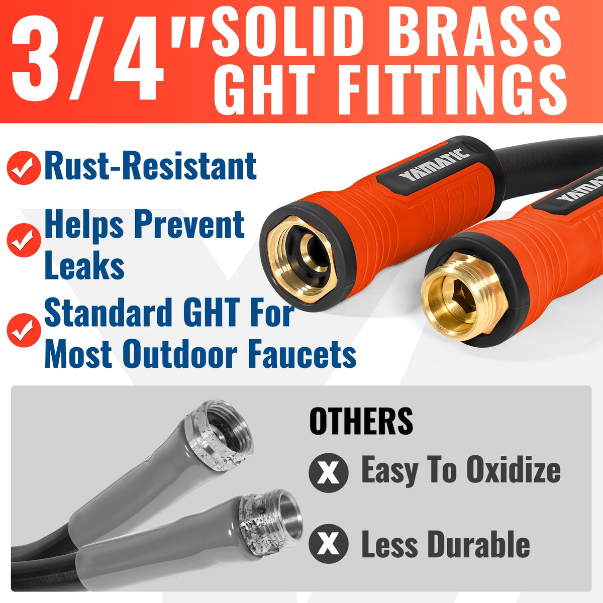 100ft Garden Hose 5/8in I.D. with Swivel Brass Handle M95826