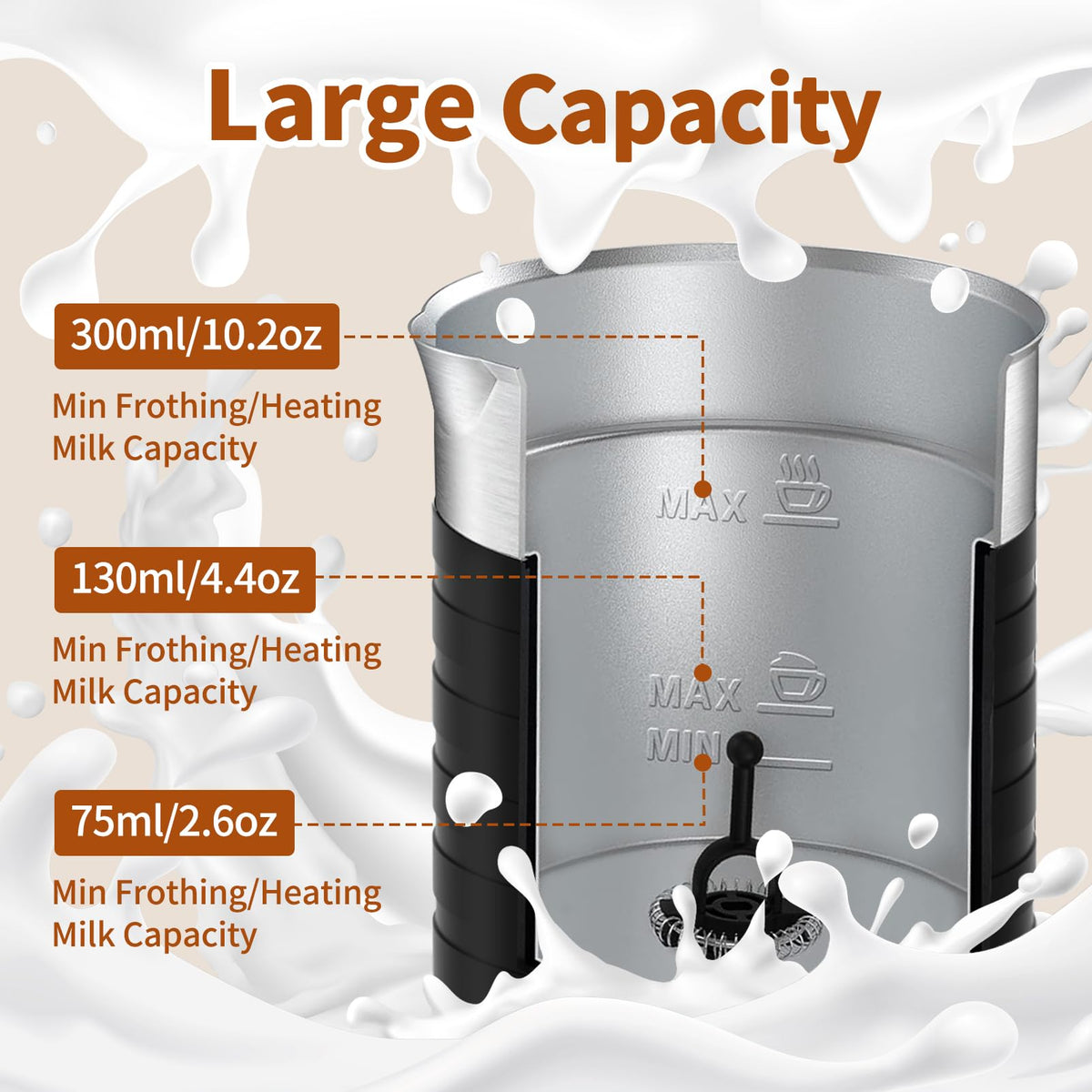 4 In 1 Electric Milk Frother Steamer 350ml J85605