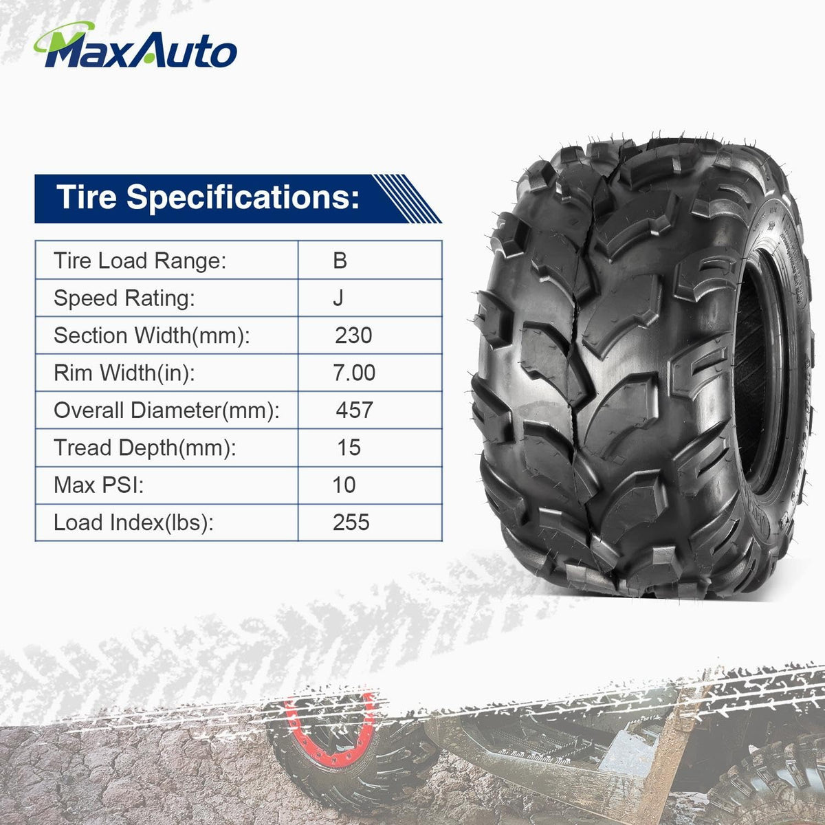 2PCS Sport ATV Tires 18x9.5-8 4PR Off-Road Mud Sand Tires Y20131