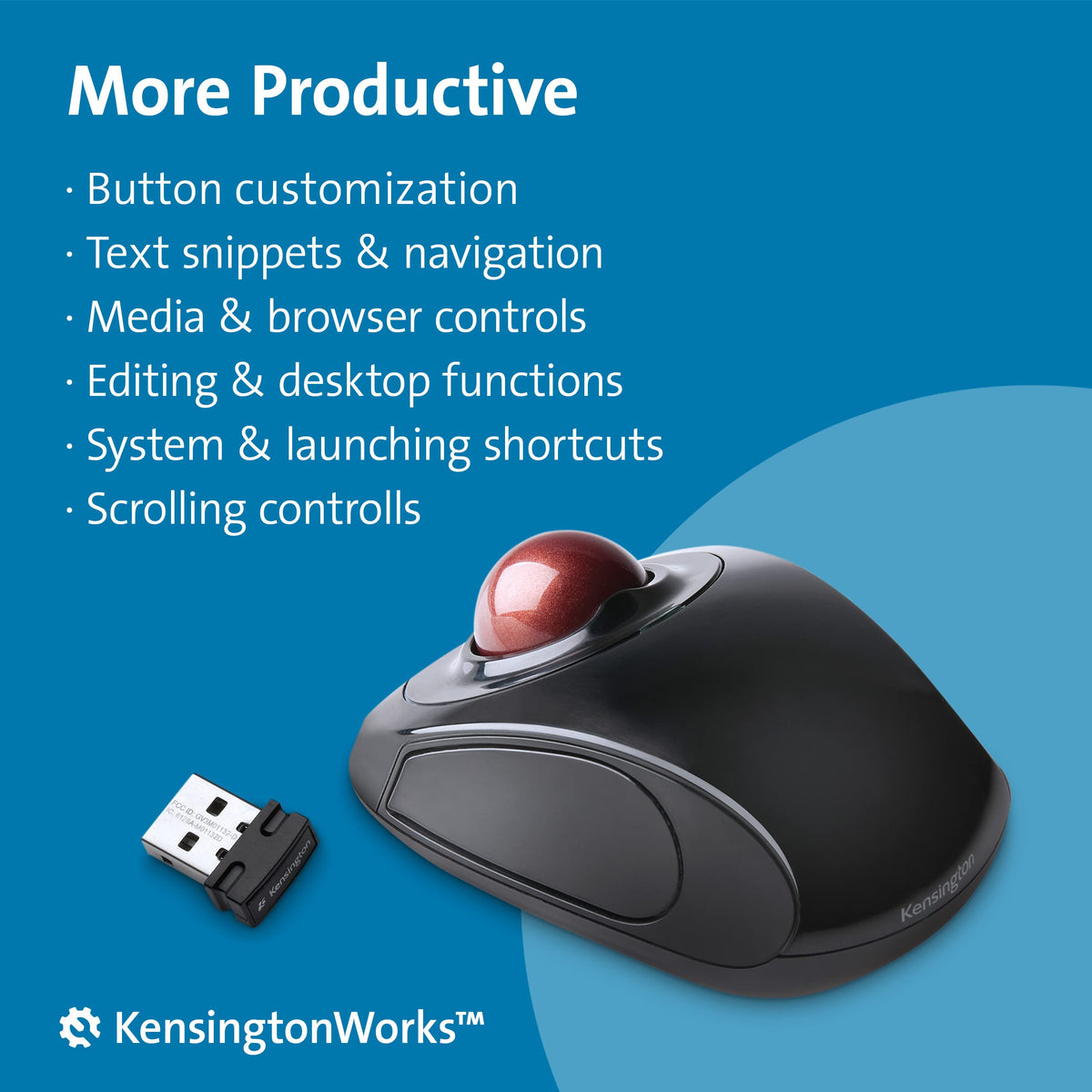 Wireless Trackball Mouse with Touch Scroll Ring J5545