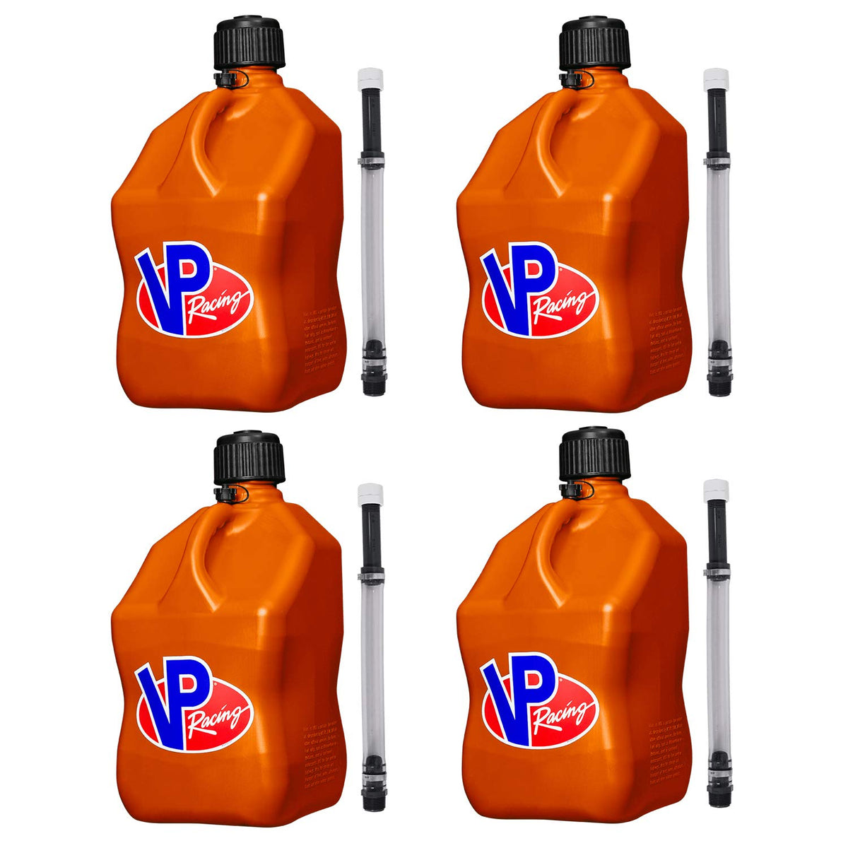 5 Gallon Square Plastic Utility Jug with Hose 4 Pack R1843