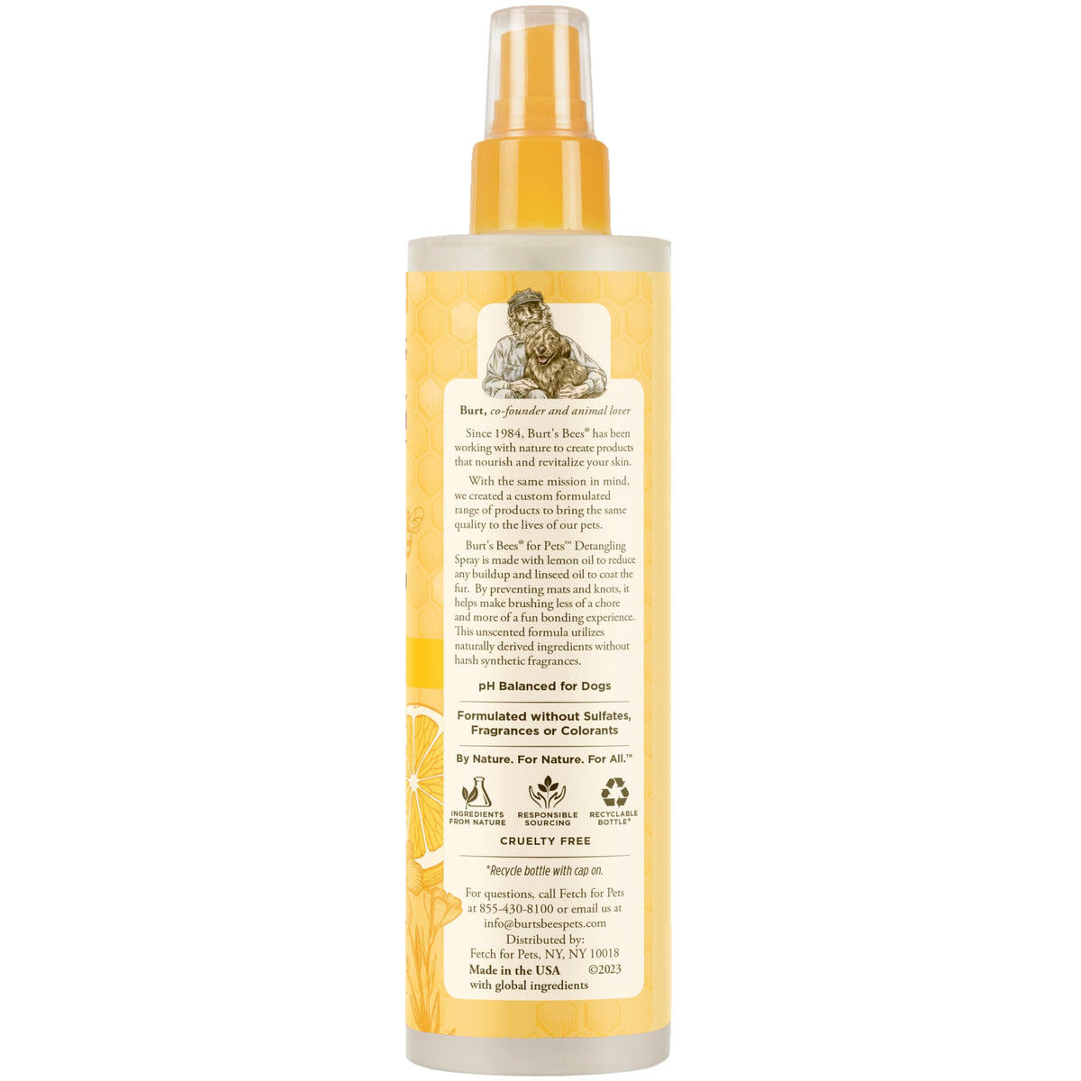 Dog Detangling Spray with Lemon & Linseed 10 Fl Oz V22233