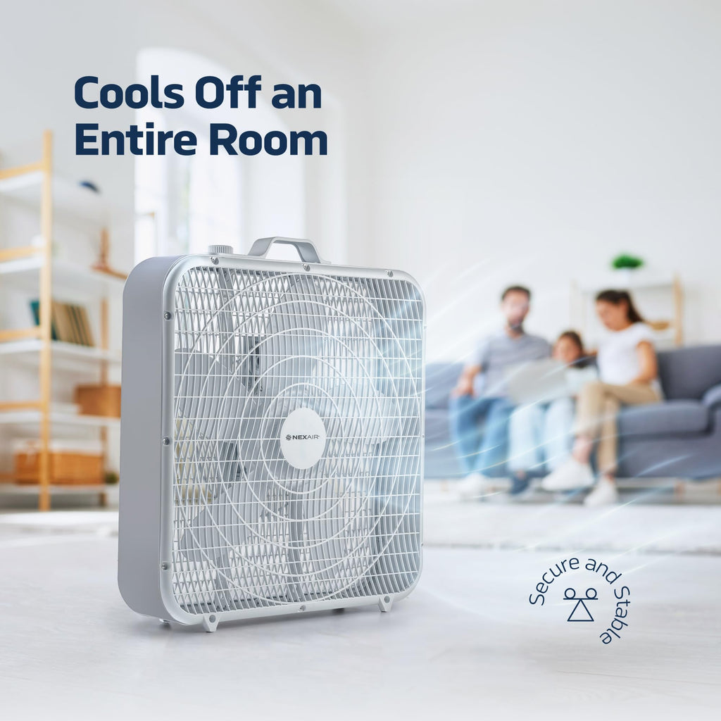 20" 3 Speed Floor Box Fan with Child Safety Grill G817