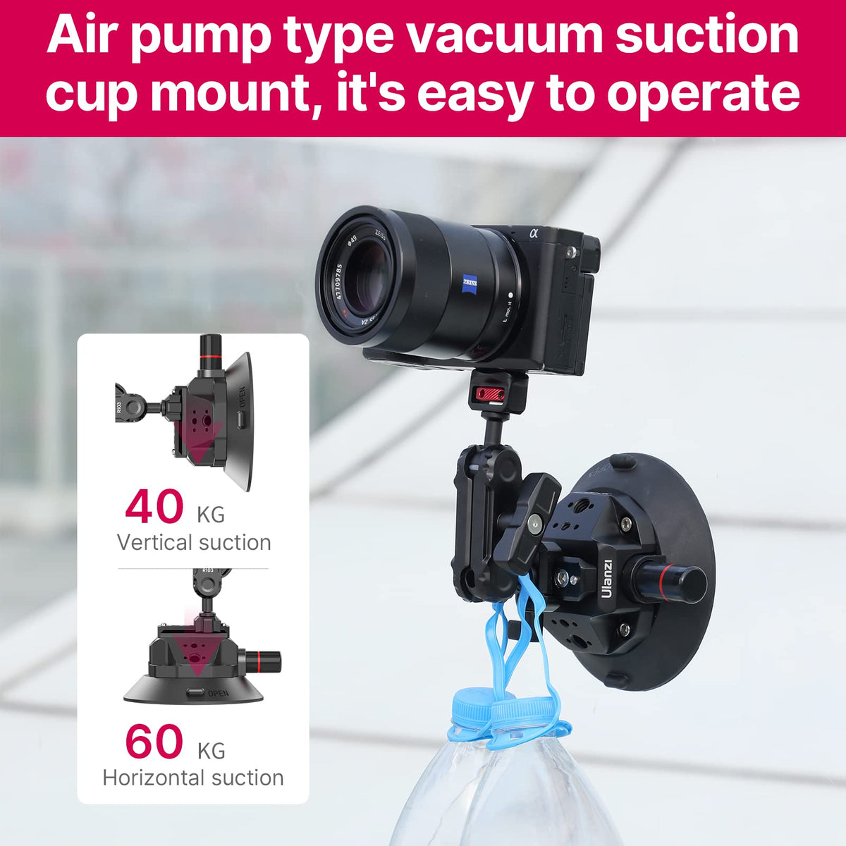 Suction Mount 4.5'' Magic Arm Bracket for DSLR Cameras K964