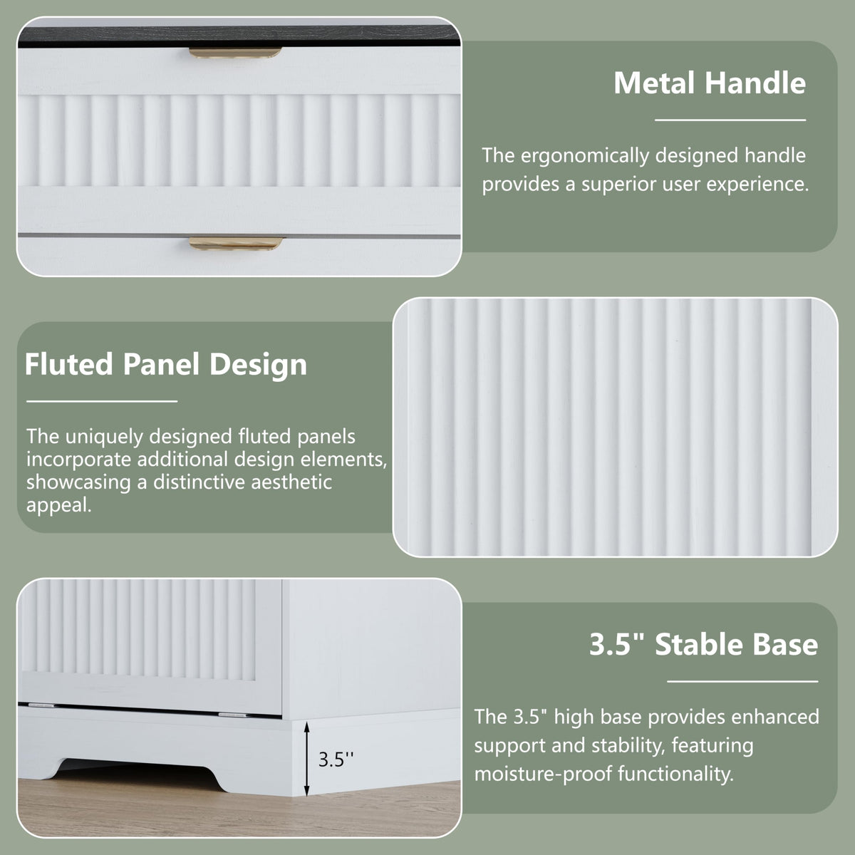 White Double Tilt Out Trash Can Cabinet E3650