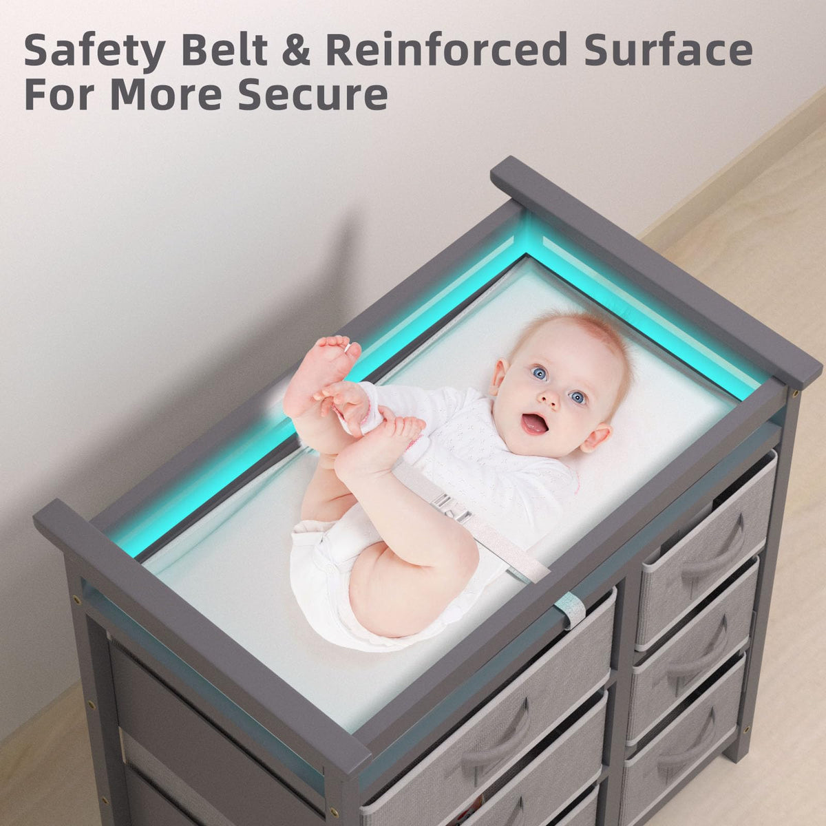 Baby Changing Table with 6 Drawers Storage Station A74908