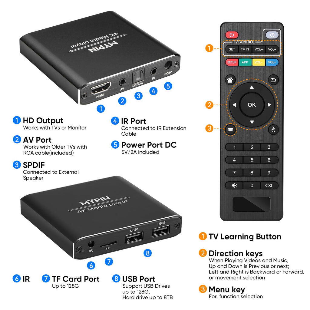4K Media Player with Remote Control P62812
