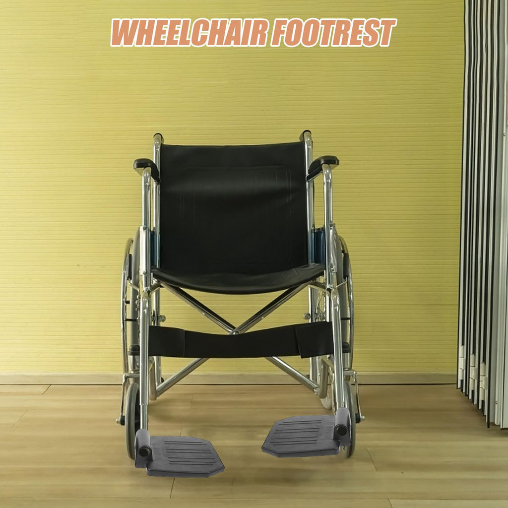 2pcs Heavy Duty Wheelchair Footrest Pedal Replacement Footplates with Leg Pads J73259