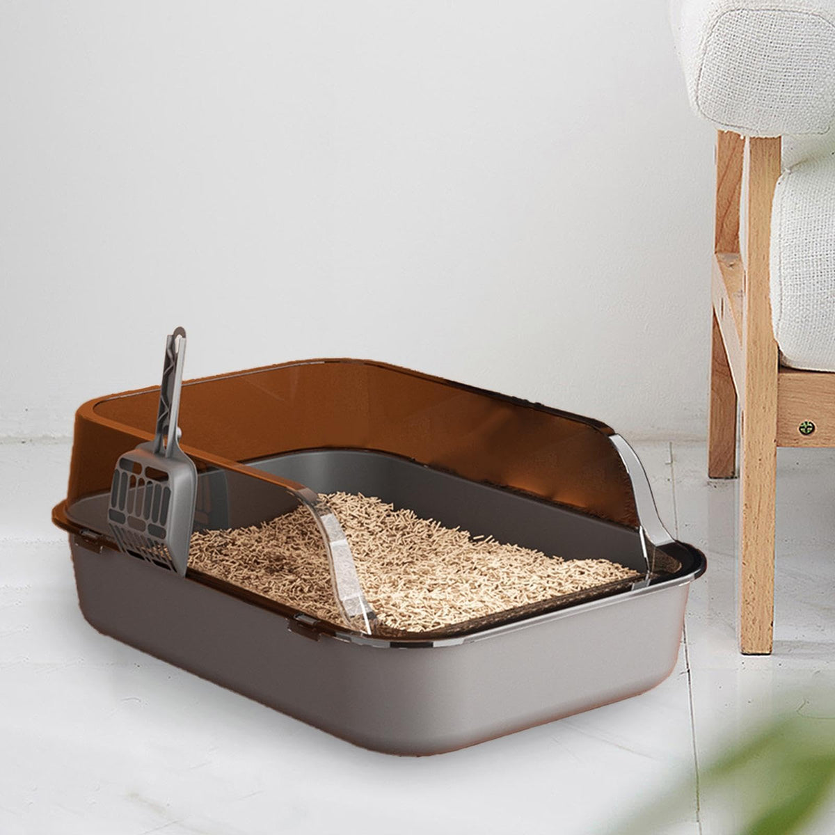 Open Top Sifting Litter Box Gray Y2247