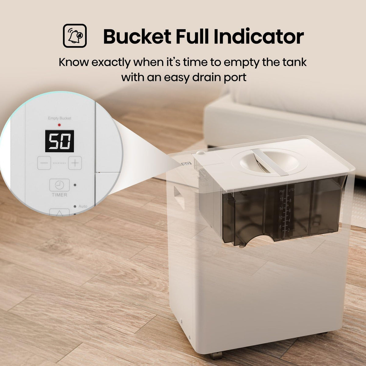 50-Pint Portable Dehumidifier with Built-In Pump Q70909