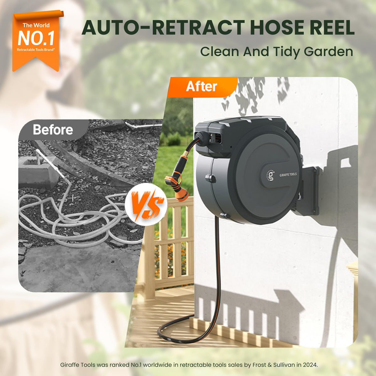 Retractable Garden Hose Reel 1/2 Inch x 100 ft X6961