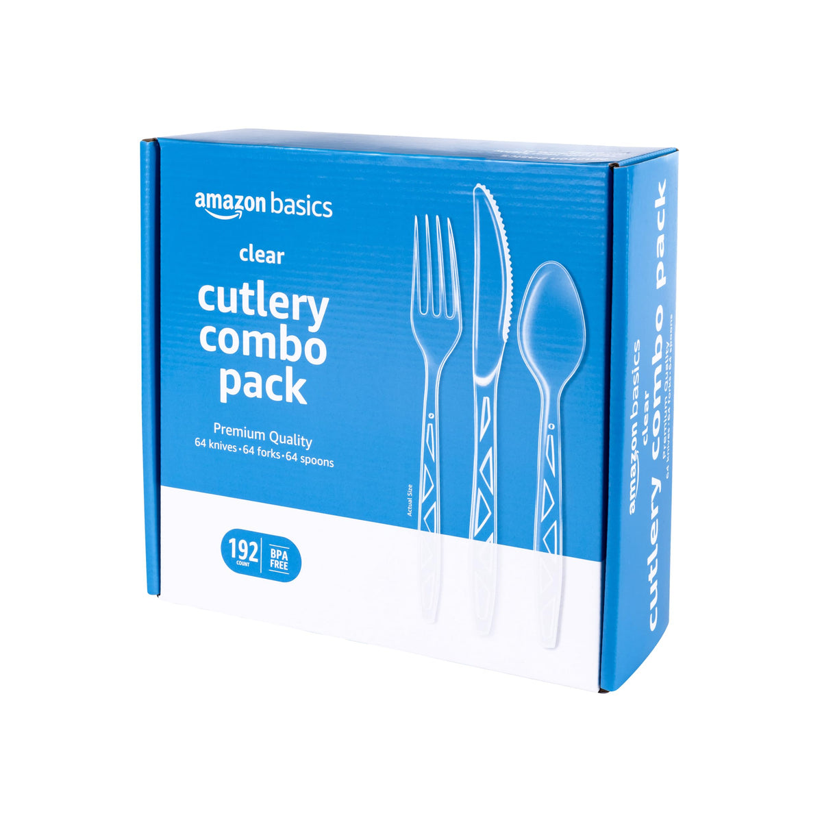 Clear Plastic Cutlery Set, 192 Count Combo Forks, Spoons and Knives H181501