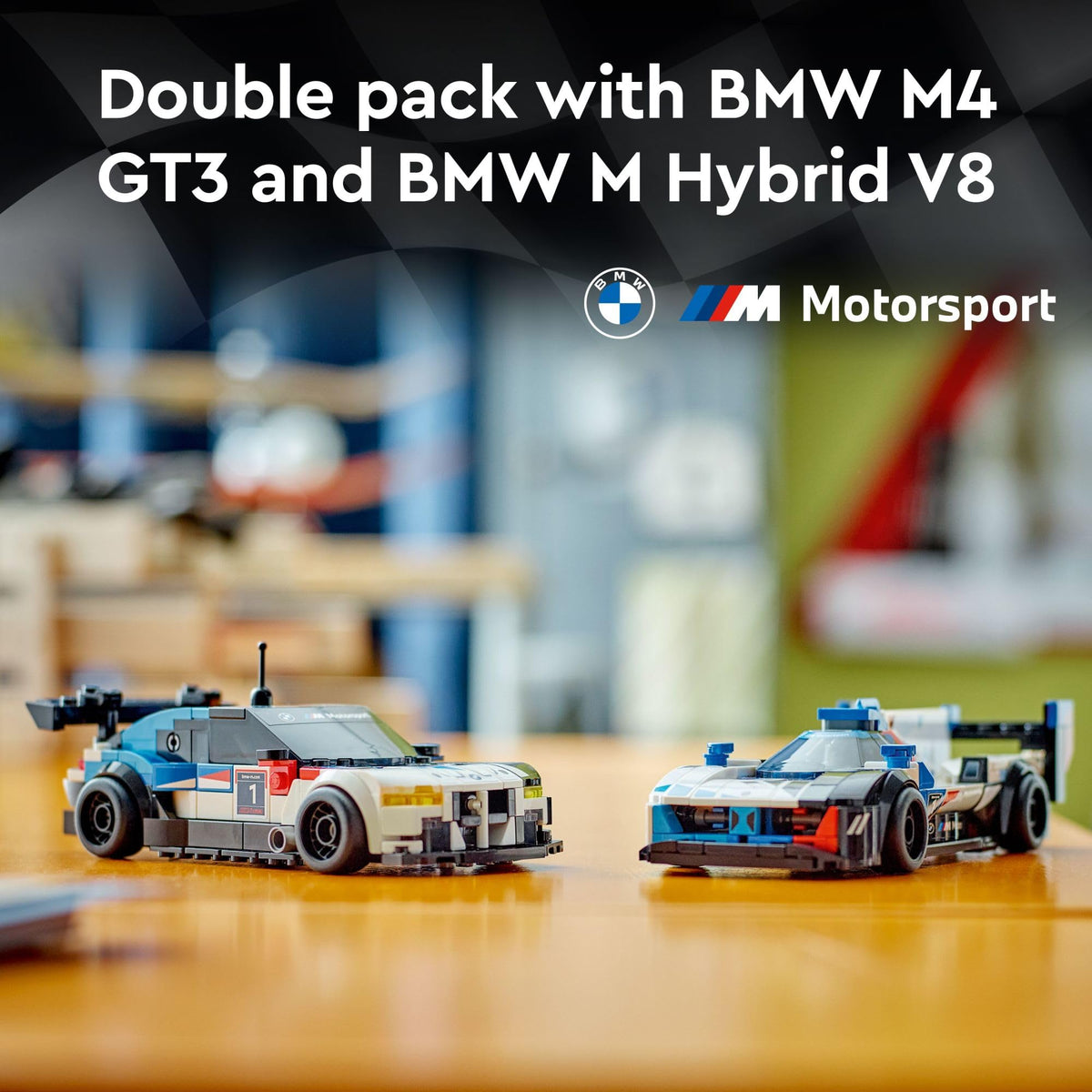 Buildable Race Car Toy Set with 2 Models and 2 Minifigures Y42082