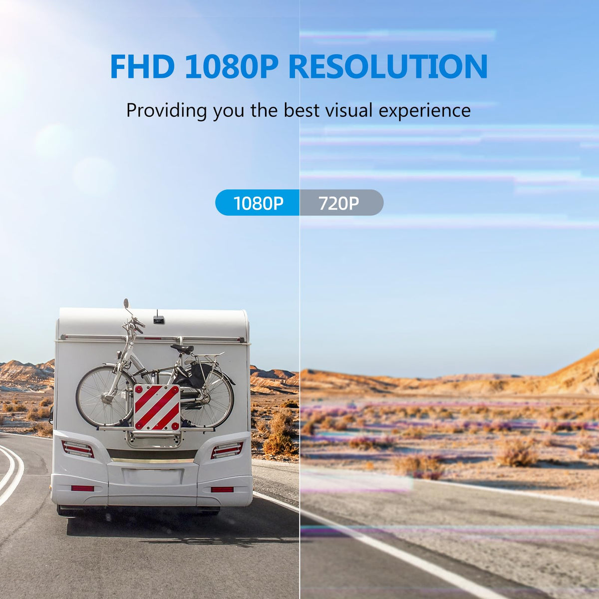 Magnetic Solar Wireless Backup Camera with 7" 1080P Monitor O4720