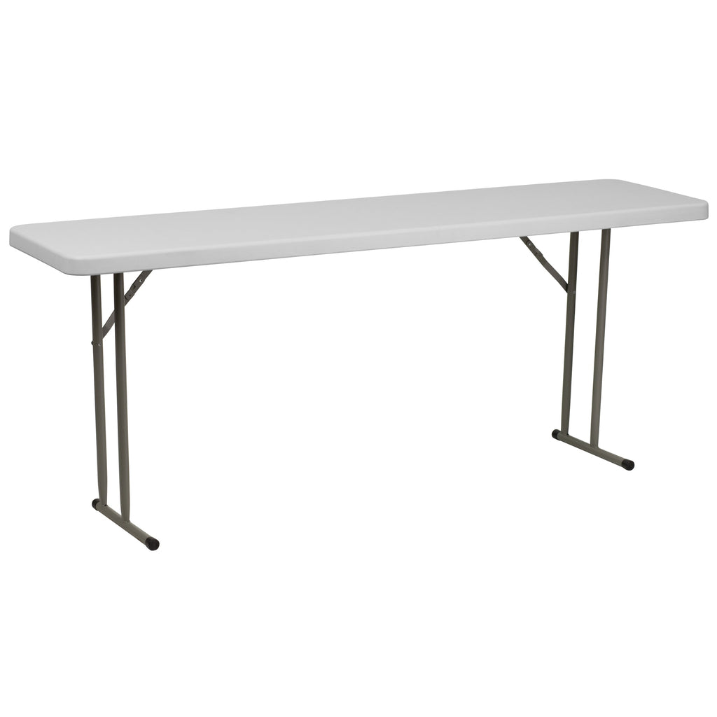 10 Pack 6-Foot Granite White Plastic Folding Table W21258
