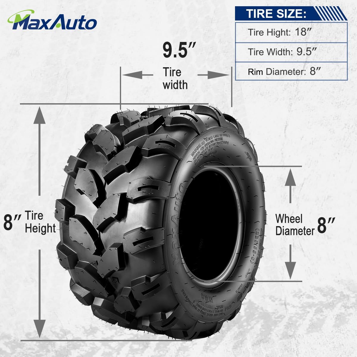 2PCS Sport ATV Tires 18x9.5-8 4PR Off-Road Mud Sand Tires Y20131