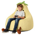 Yellow Faux Rabbit Fur Memory Foam Bean Bag Chair D3490