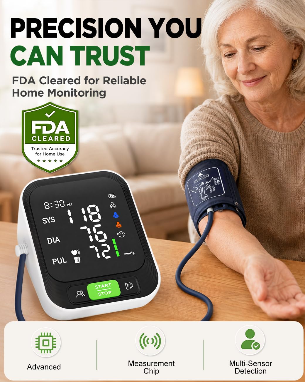 Upper Arm Blood Pressure Monitor with Large Cuff H9204