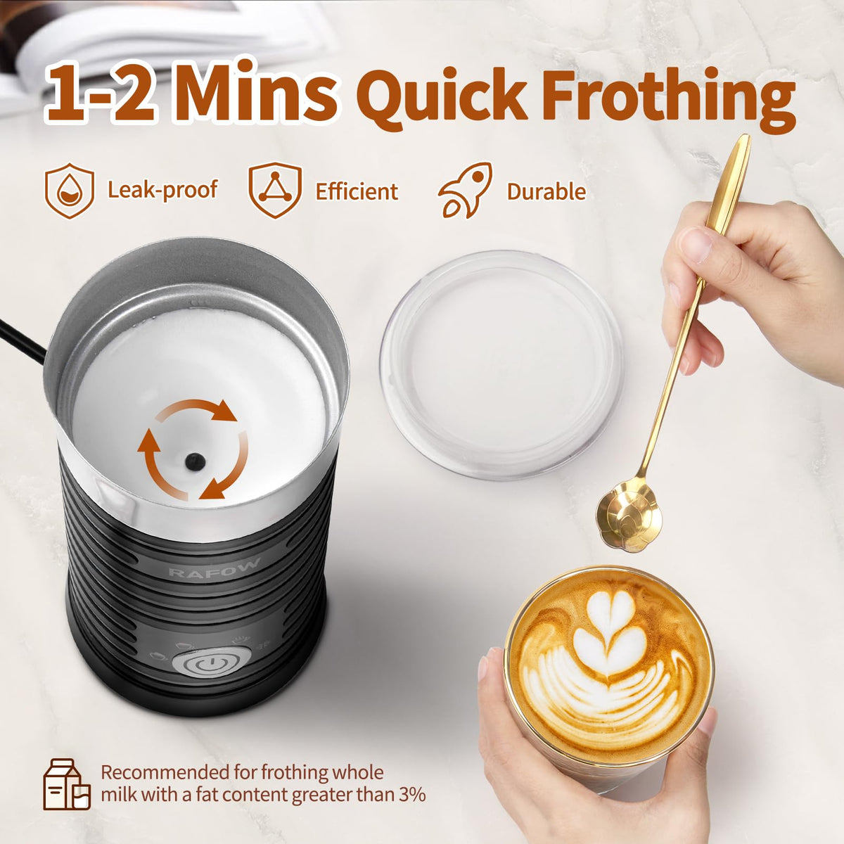 4 In 1 Electric Milk Frother Steamer 350ml J85605