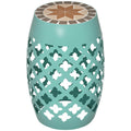 Mosaic Blue Round Outdoor Stool Y175259