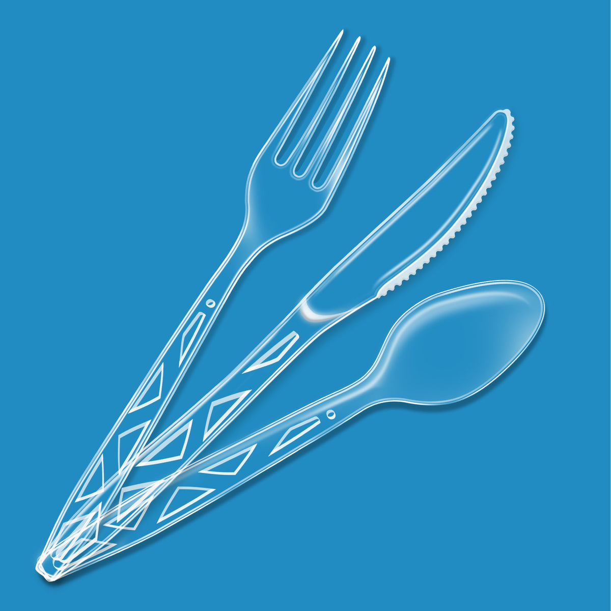 Clear Plastic Cutlery Set, 192 Count Combo Forks, Spoons and Knives H181501