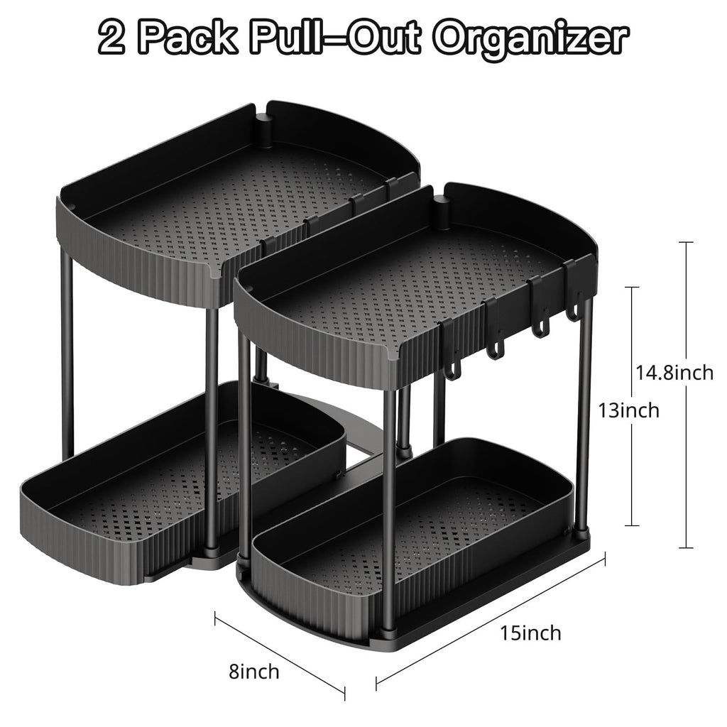 2 Packs Under Sink Pull-Out Storage Organizers H86884