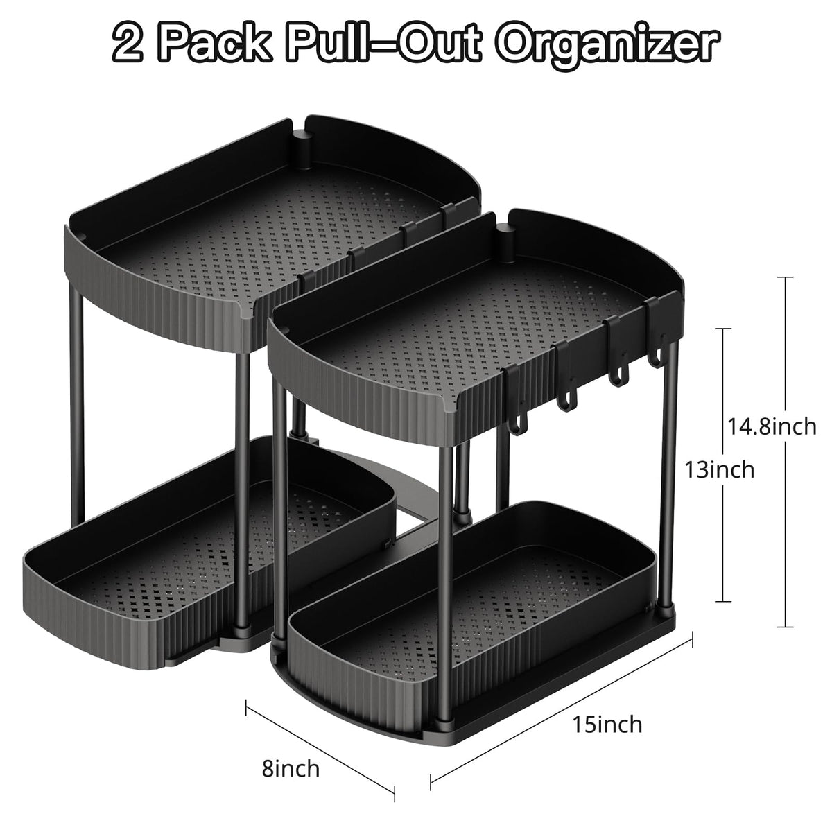 2 Packs Under Sink Pull-Out Storage Organizers H86884