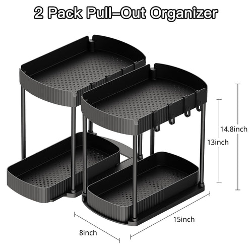 2 Packs Under Sink Pull-Out Storage Organizers H86884