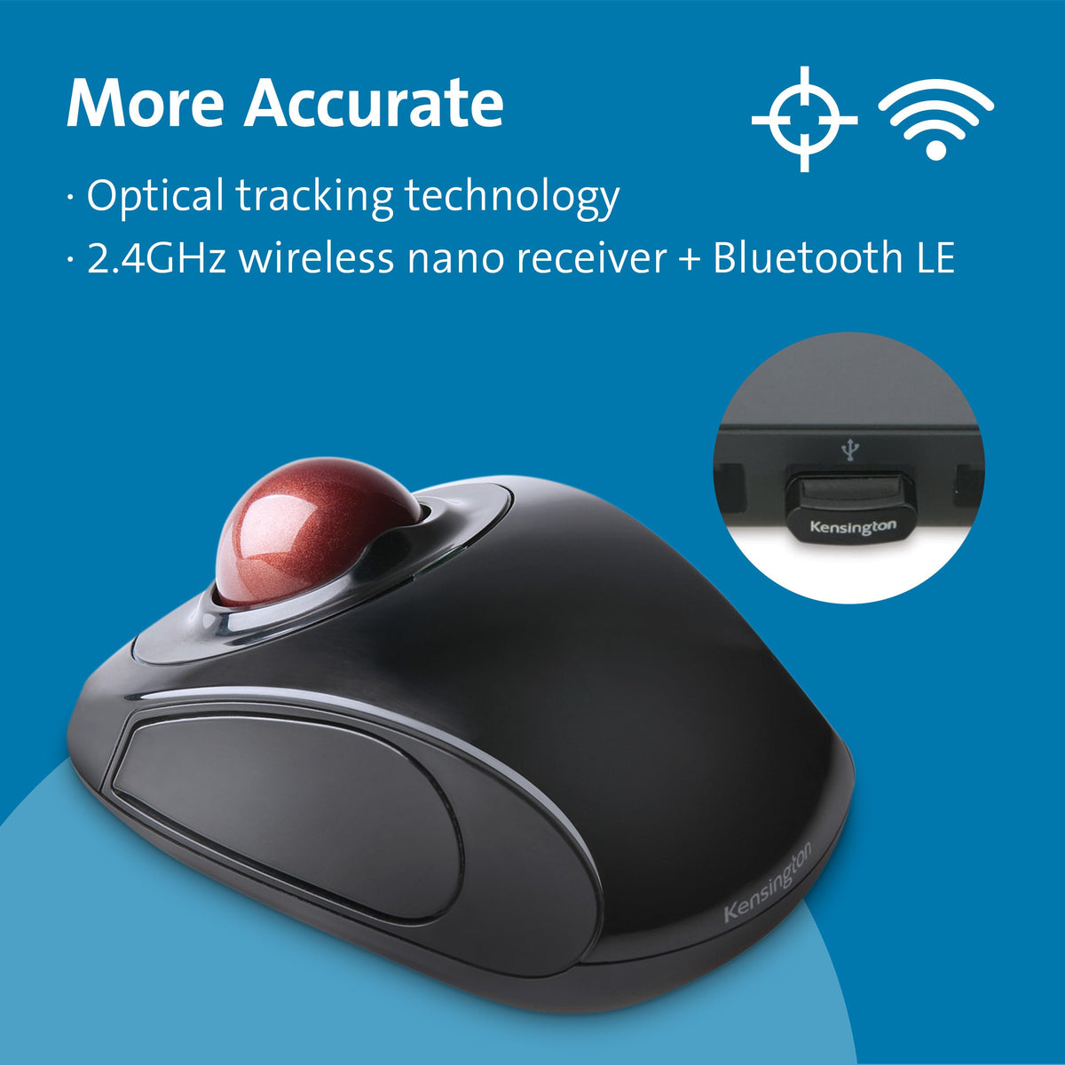 Wireless Trackball Mouse with Touch Scroll Ring J5545