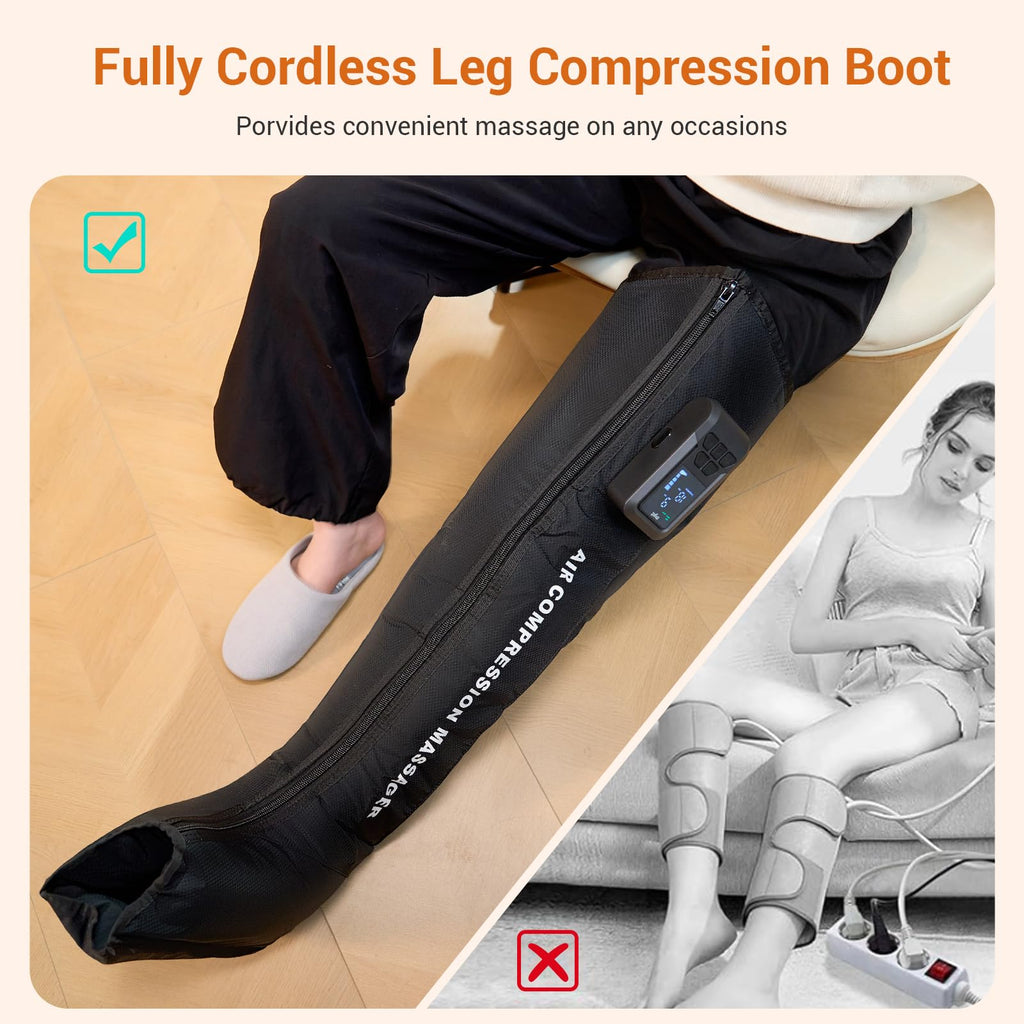 Cordless Full Leg Air Compression Massager F8030