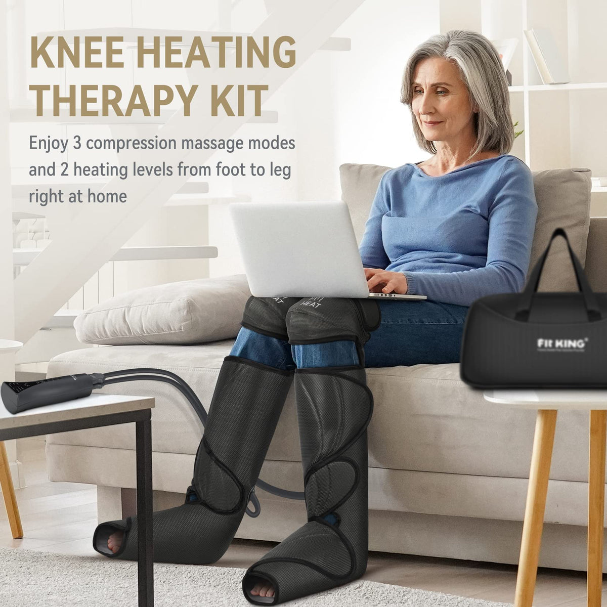 Foot & Leg Compression Massager with Knee Heating A29479
