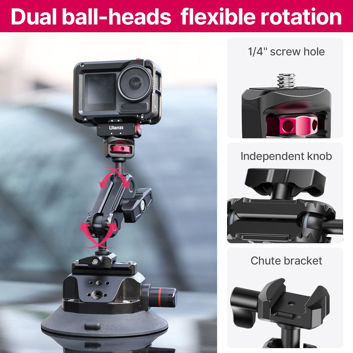 Suction Mount 4.5'' Magic Arm Bracket for DSLR Cameras K964