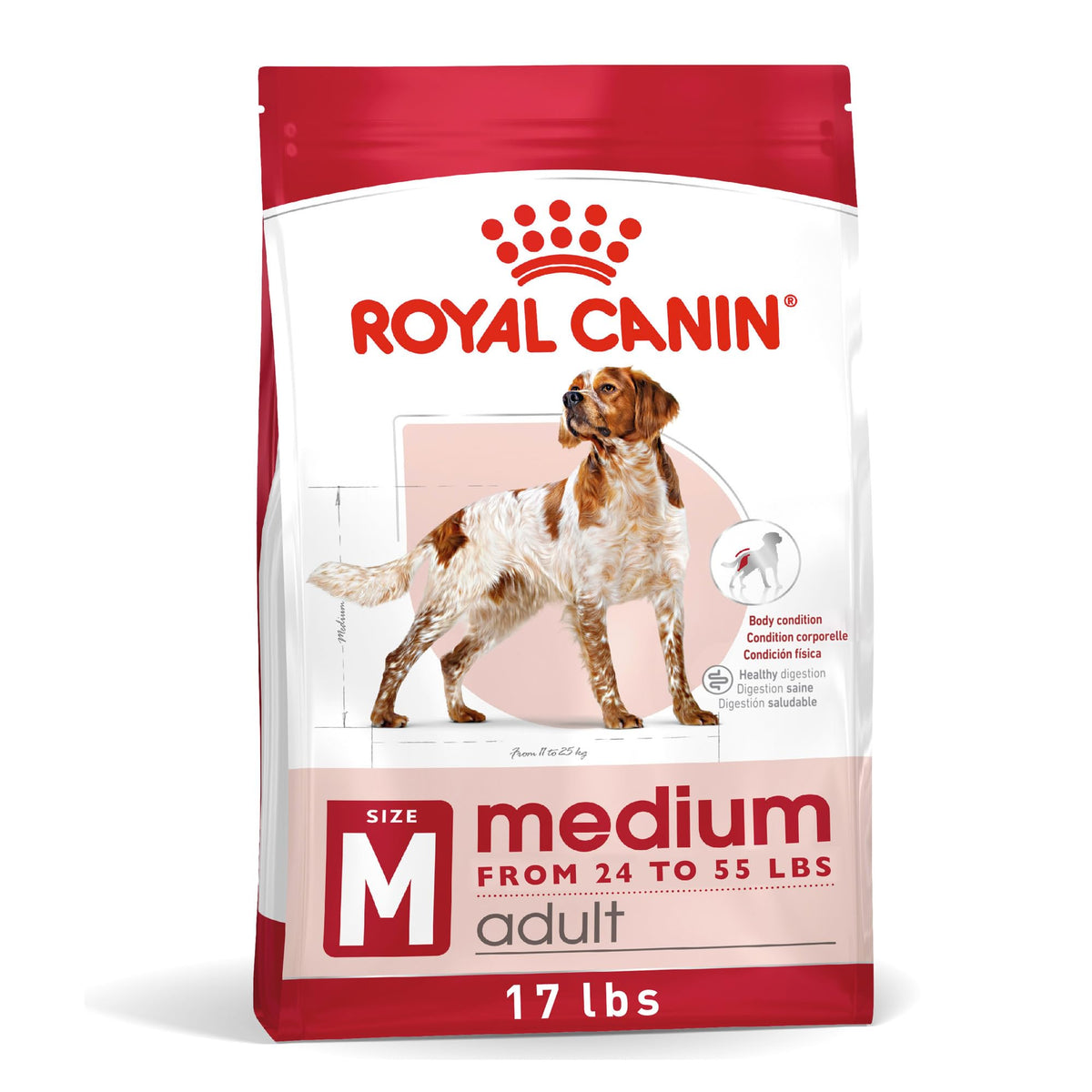 Medium Adult Dry Dog Food, 17 lb Bag W749