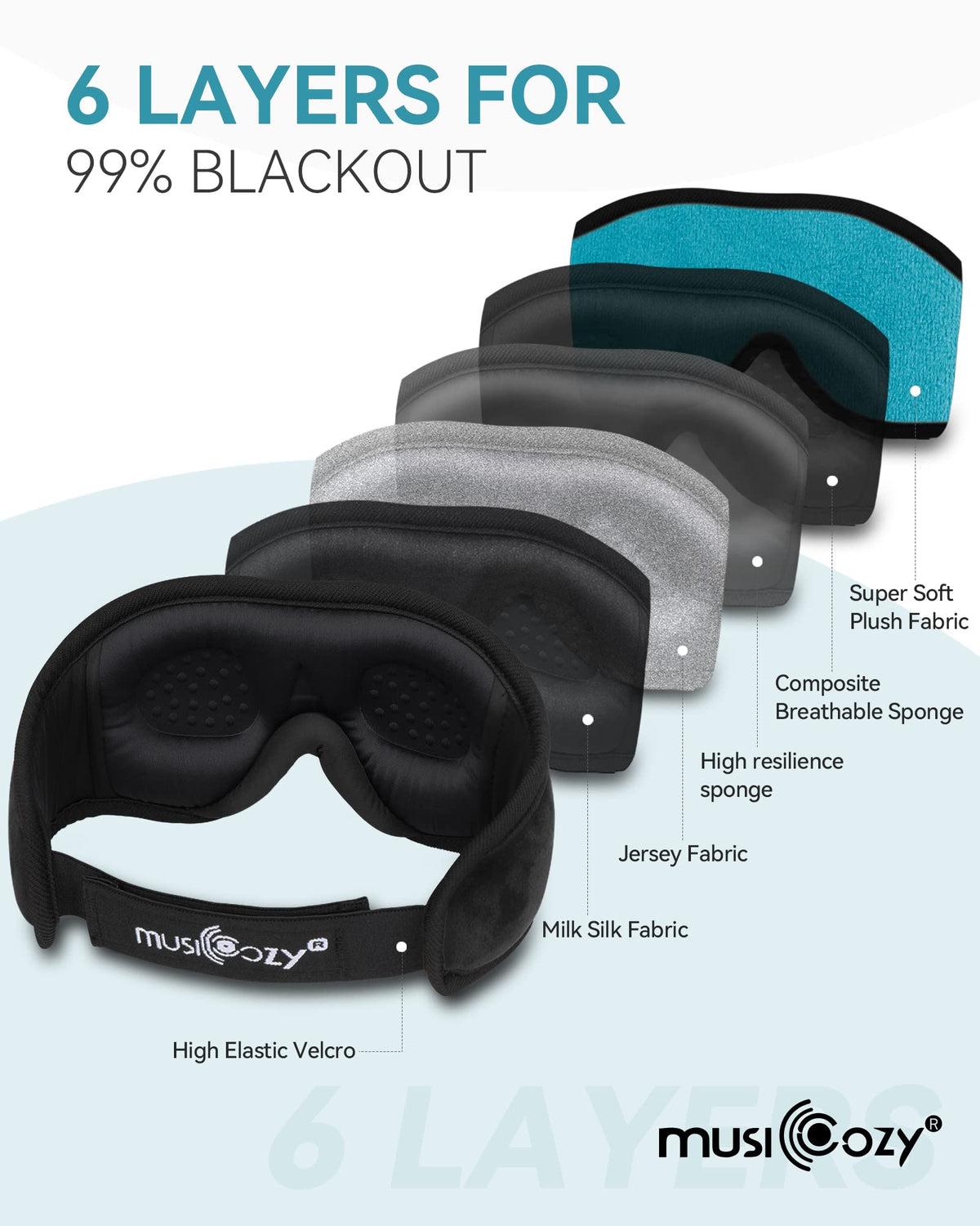 3D Bluetooth Sleep Mask Headphones Pack of 2 P57306