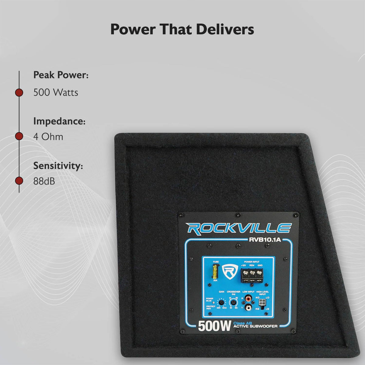 10" Active Powered Car Subwoofer with Enclosure I128776
