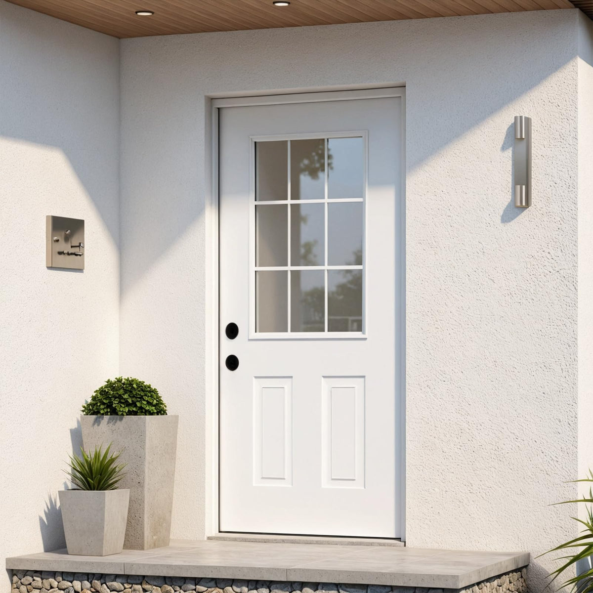 36 x 80 Fiberglass Entry Door with Vinyl Frame Low-E Glass Right Hand Inswing G732920