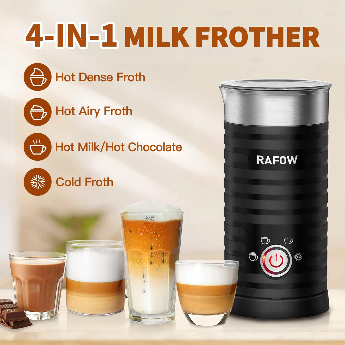 4 In 1 Electric Milk Frother Steamer 350ml J85605