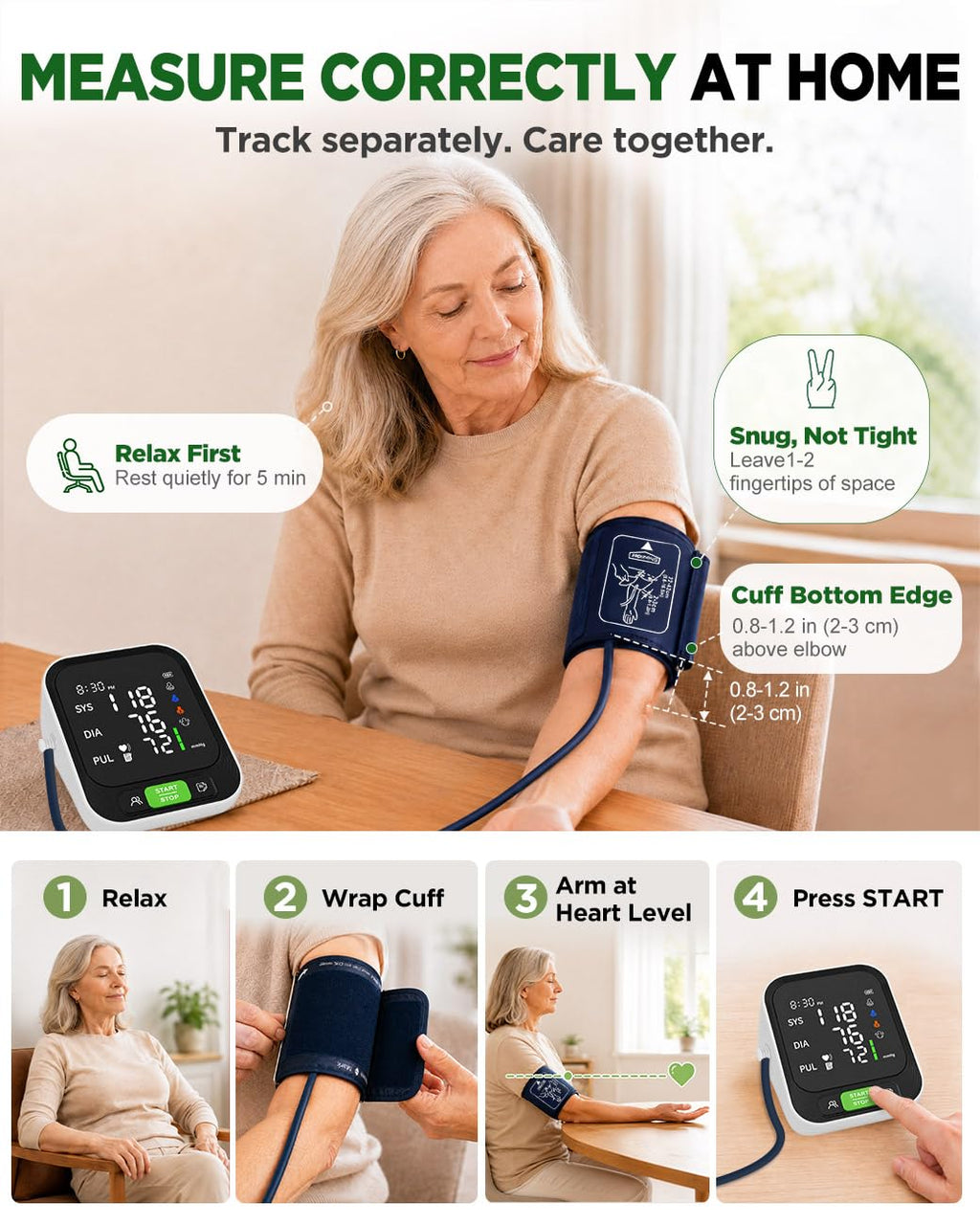 Upper Arm Blood Pressure Monitor with Large Cuff H9204