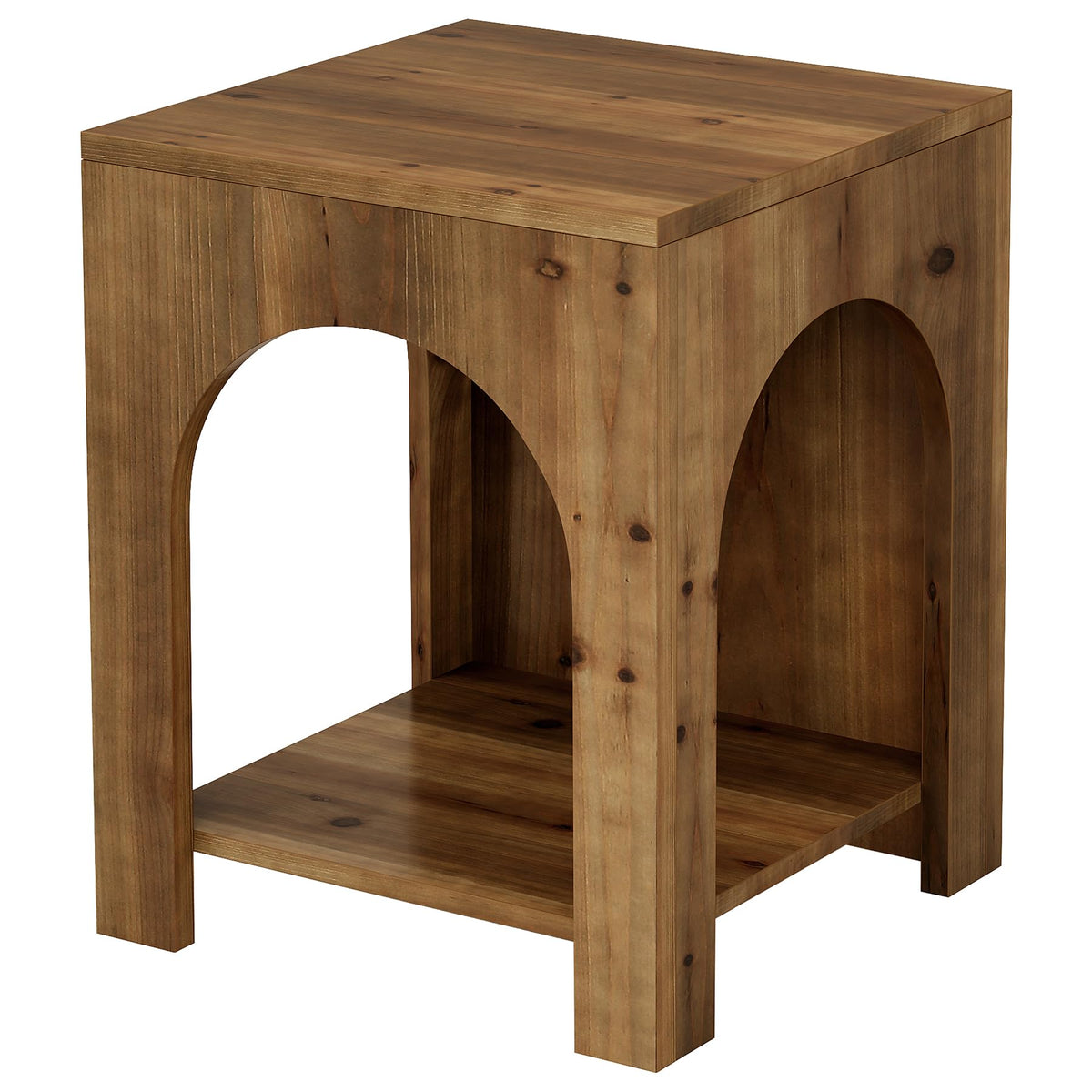 Farmhouse Wooden 2-Tier Side Table Set of 2 B527036