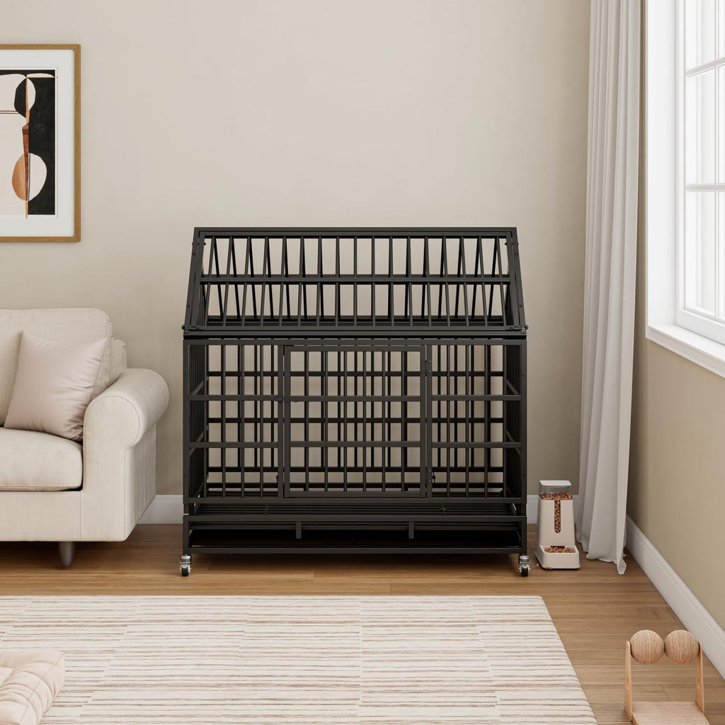 48 Inch Heavy Duty Dog Crate with Wheels Z107255