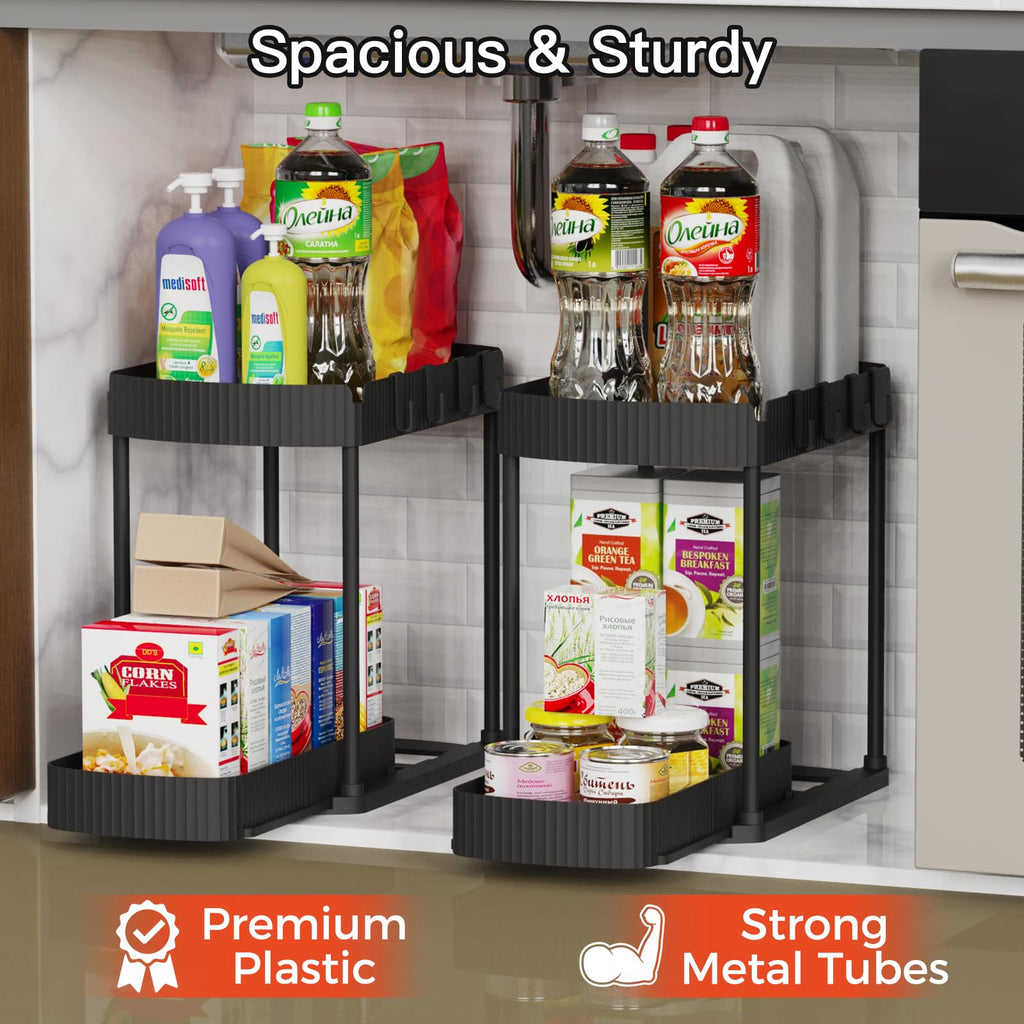 2 Packs Under Sink Pull-Out Storage Organizers H86884