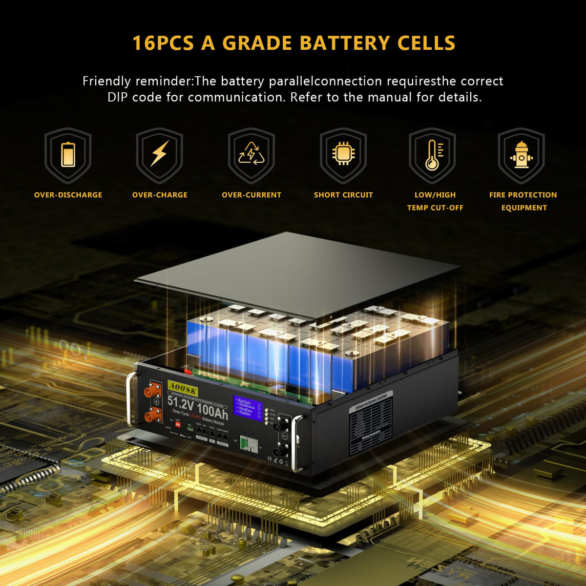 48V 100Ah Lithium LiFePO4 Solar Battery with 100A BMS P351794