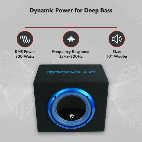 10" Active Powered Car Subwoofer with Enclosure I128776