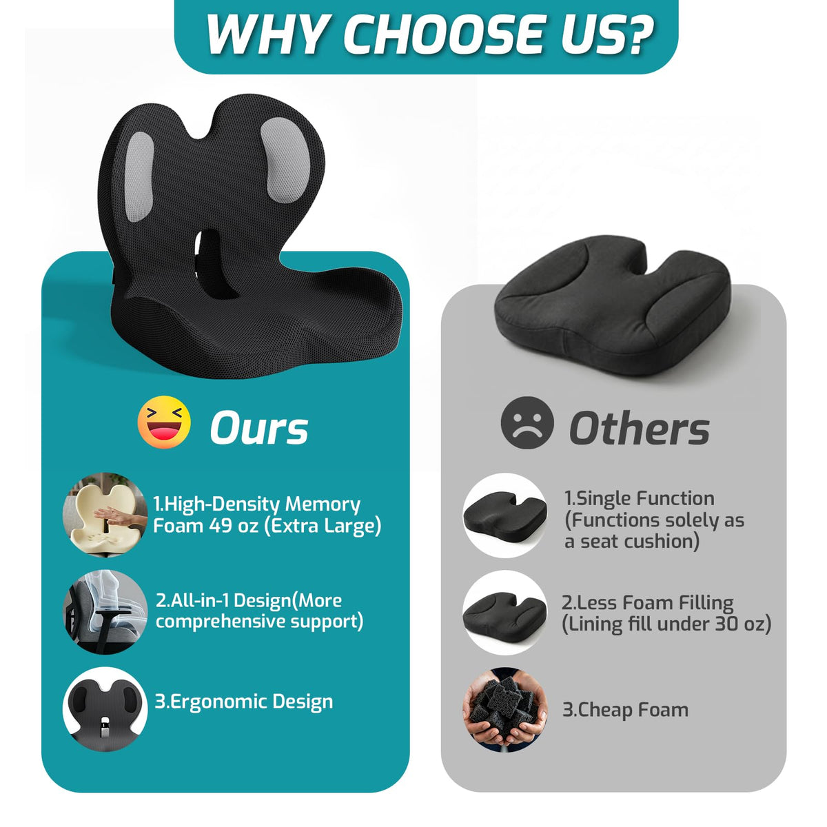 Ergonomic Seat Cushion & Lumbar Support Pillow K830081