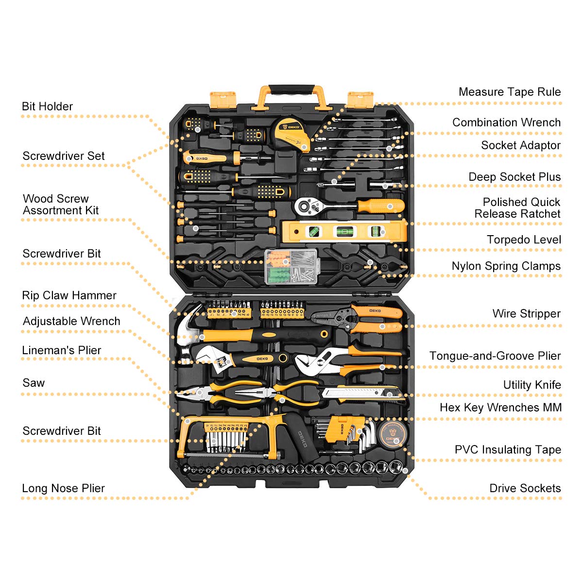 228 Piece Socket Wrench Hand Tool Set with Toolbox Q408