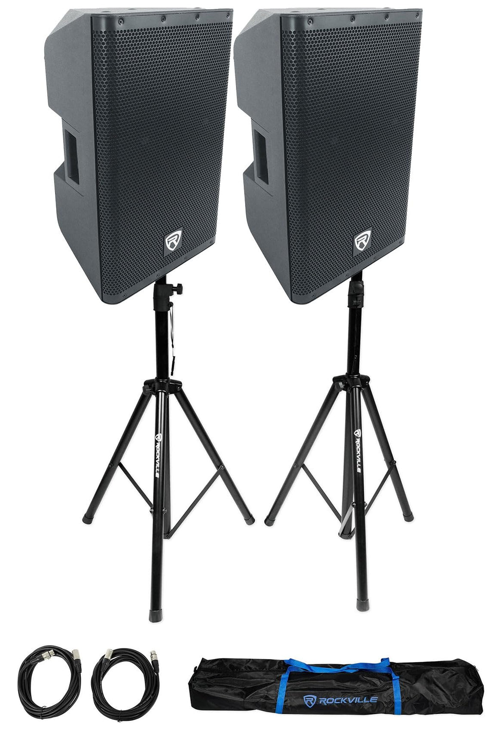 12" Powered DJ PA Speaker Pair with Stands E925