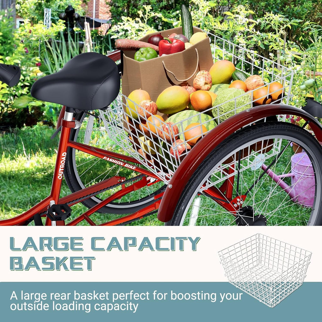 24/26-Inch 3 Wheel Adult Tricycle P90642