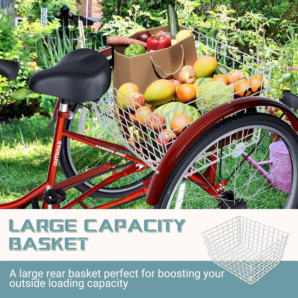 24/26-Inch 3 Wheel Adult Tricycle P90642