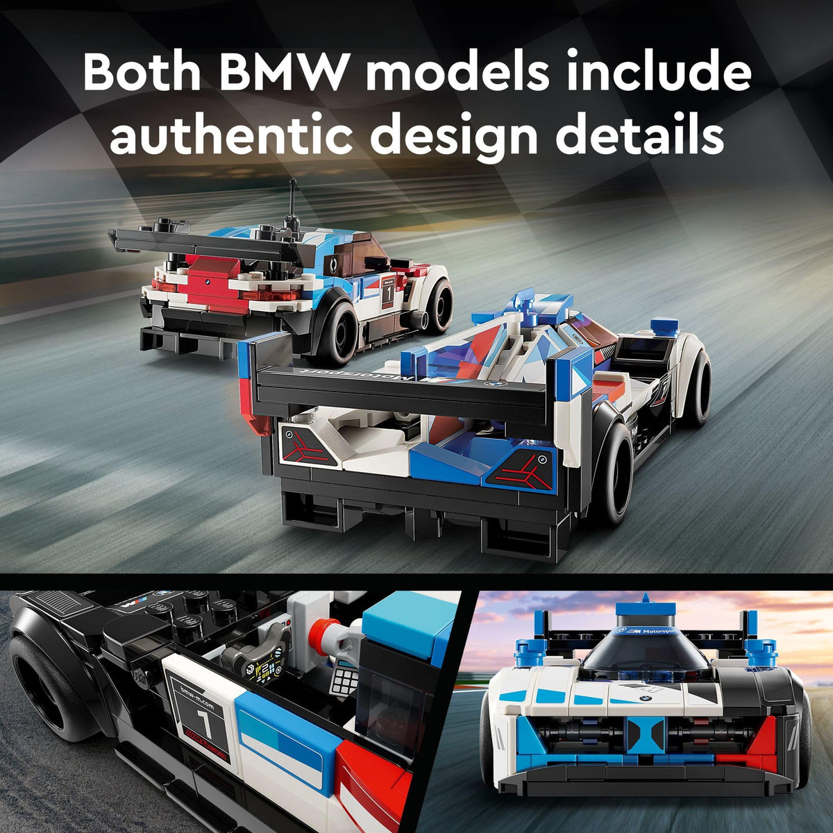 Buildable Race Car Toy Set with 2 Models and 2 Minifigures Y42082