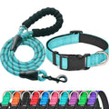 Reflective Padded Dog Collar with Neoprene, Medium, Turquoise Y12226